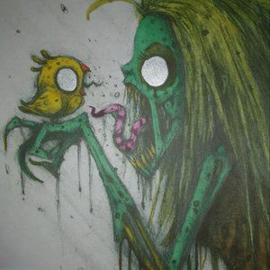 Chirping Zombie Art Print